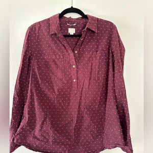Pink and Burgundy Half button down